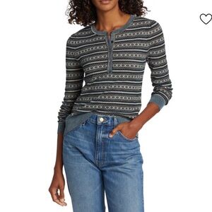 Ulla Johnson Robin Fair Isle Henley Sweater - Size Small